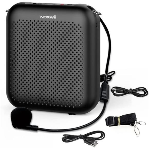 Portable Rechargeable Mini Voice Amplifier with Wired Microphone Headset - Picture 1 of 6